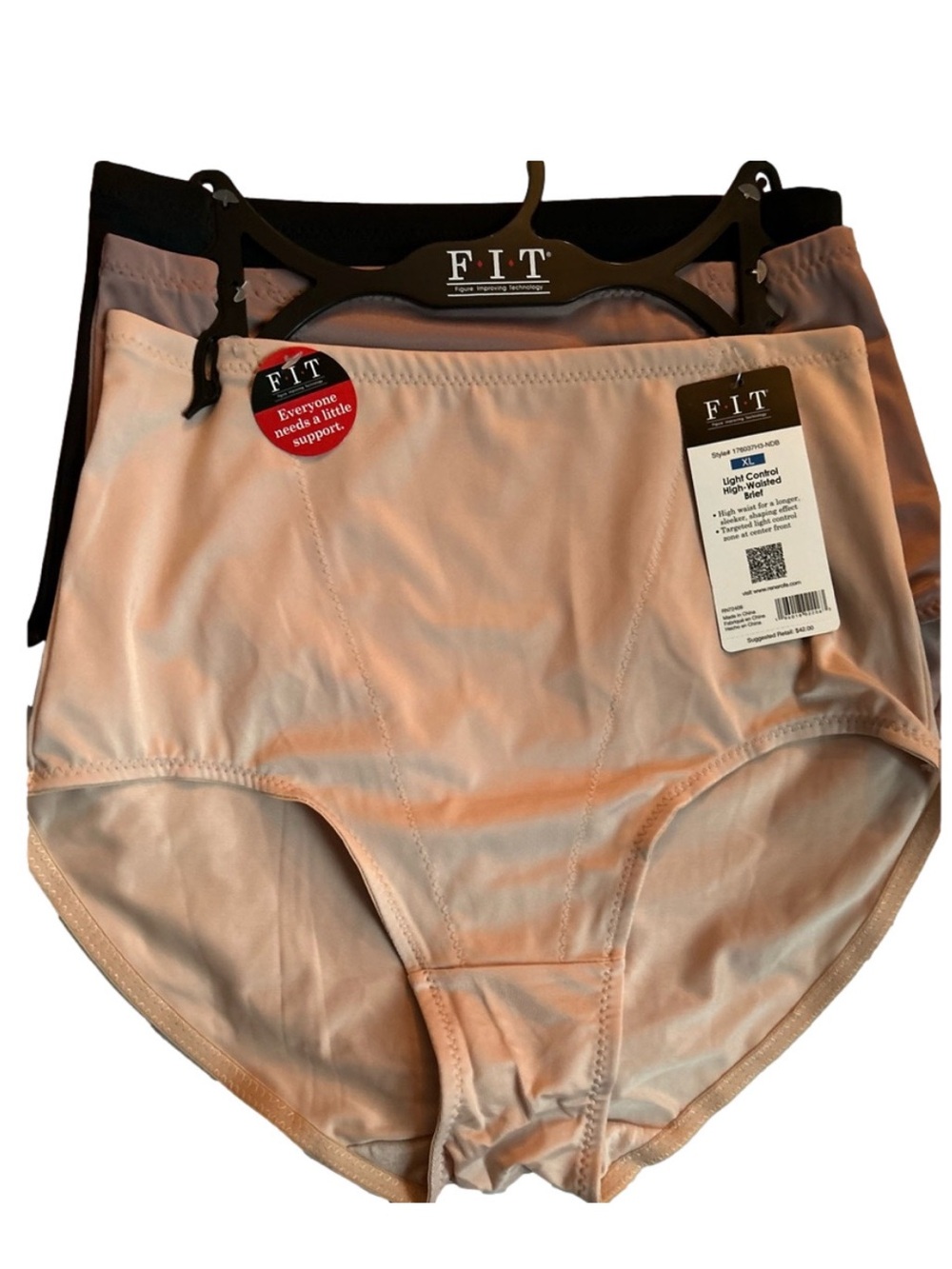 FIT Women's High-Waist Panties - Black, Tan and Nude 3 Pack
